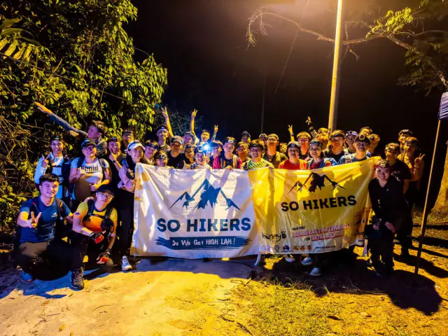 Night hike with headlamps