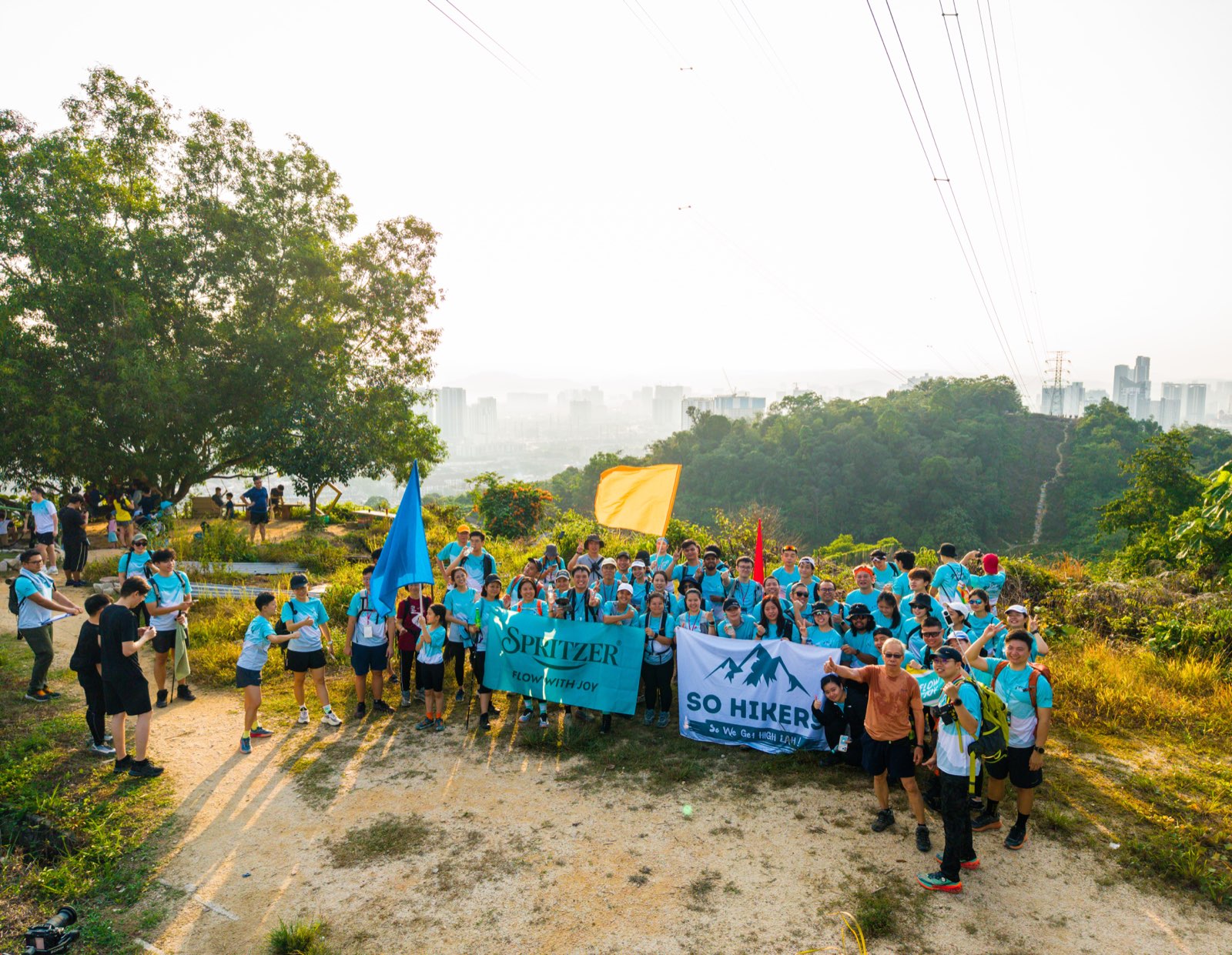 So Hikers x Spritzer group hike at Bukit Gasing with the KL skyline